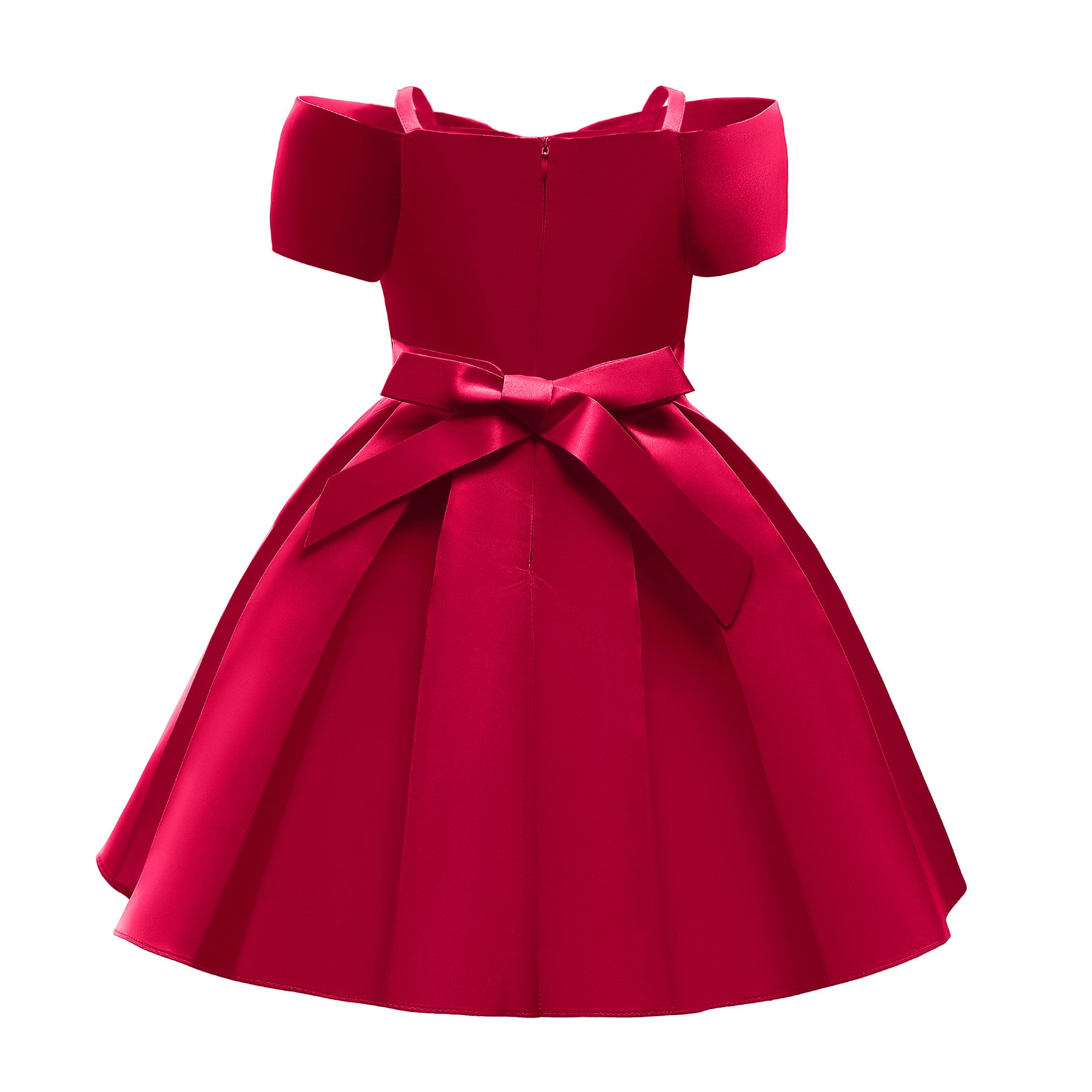 Baby Girl Solid Color Sling Princess Fashion Dress Childrens Formal Dress 100 (2-3Y) / Beige Baby Girl Solid Color Sling Princess Fashion Dress Childrens Formal Dress 100 (2-3Y) / Beige