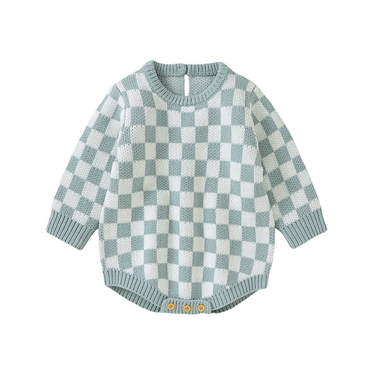 Baby Checkerboard Pattern Quality Knit bodysuit, MyKids-USA®, Baby One-Pieces, MyKids-USA -  -  -  -  -  -  - .