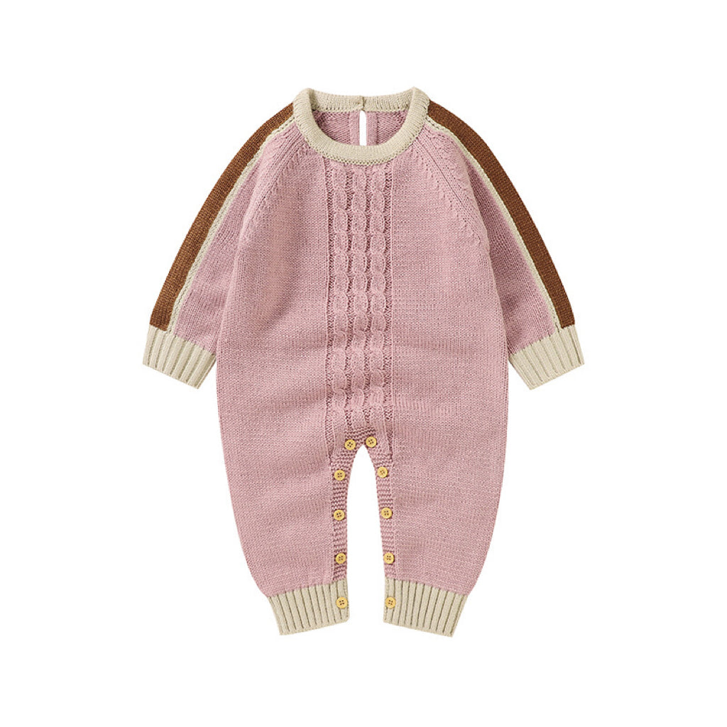 Baby Crochet Knitted Pattern Color block Design Knit Romper My Kids-USA