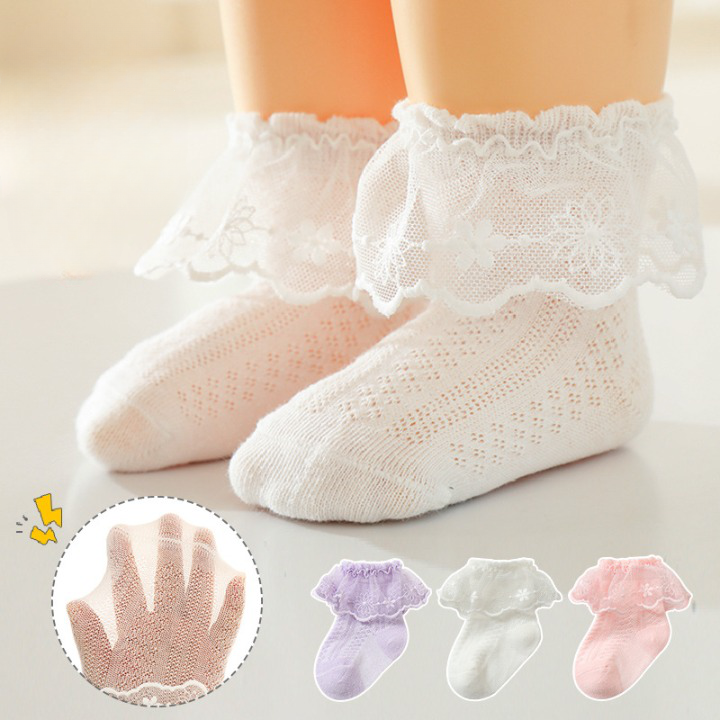 Baby Girl Solid Color Lace Mesh Design Princess Socks, MyKids-USA®, Baby & Toddler Socks & Tights, MyKids-USA -  -  -  -  -  -  - 