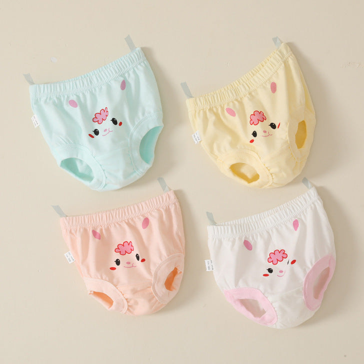 Baby Girl Embroidered Pattern Lace Design Panties 1 Bag=4 Pieces