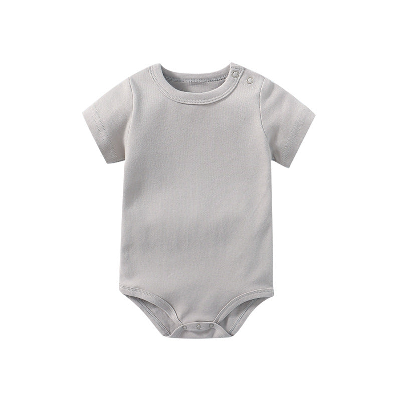 Baby Solid Color Short Sleeve Soft Cotton Comfy Onesies