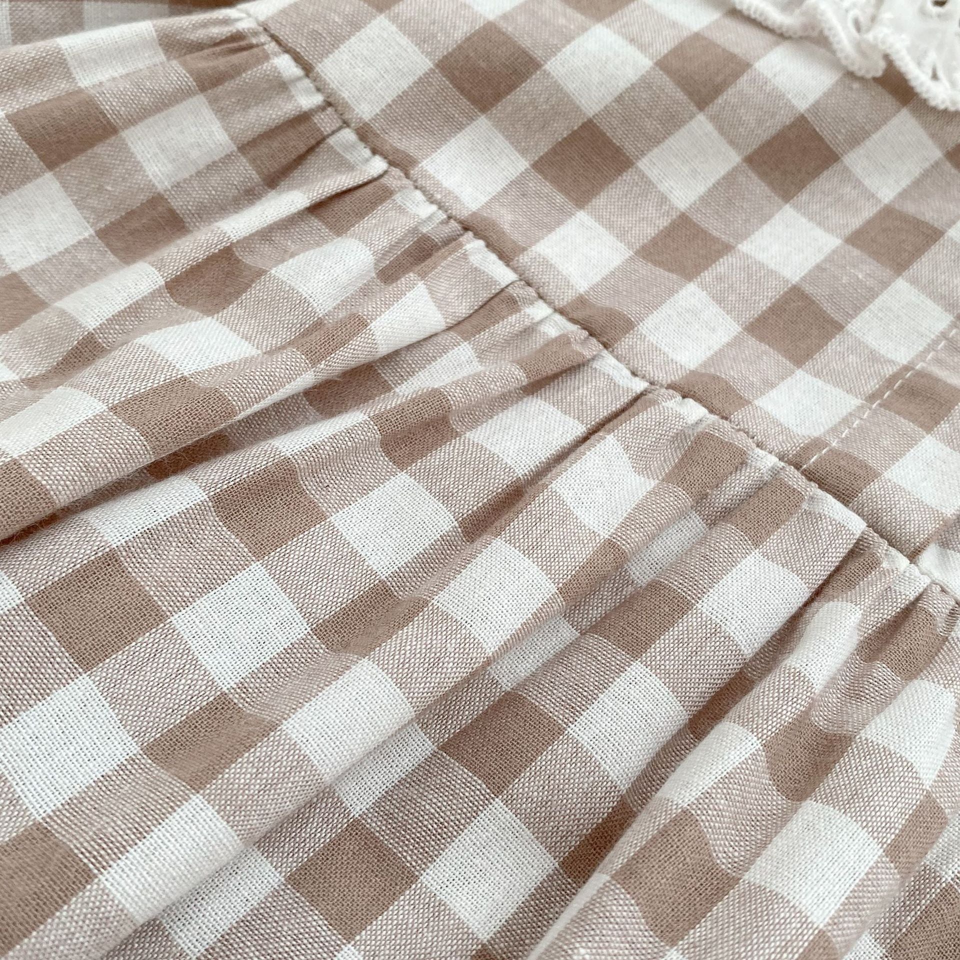 Baby Girl Plaid Graphic Lapel Design Long Sleeve Onesies, MyKids-USA®, Baby One-Pieces, MyKids-USA -  -  -  -  -  -  - 