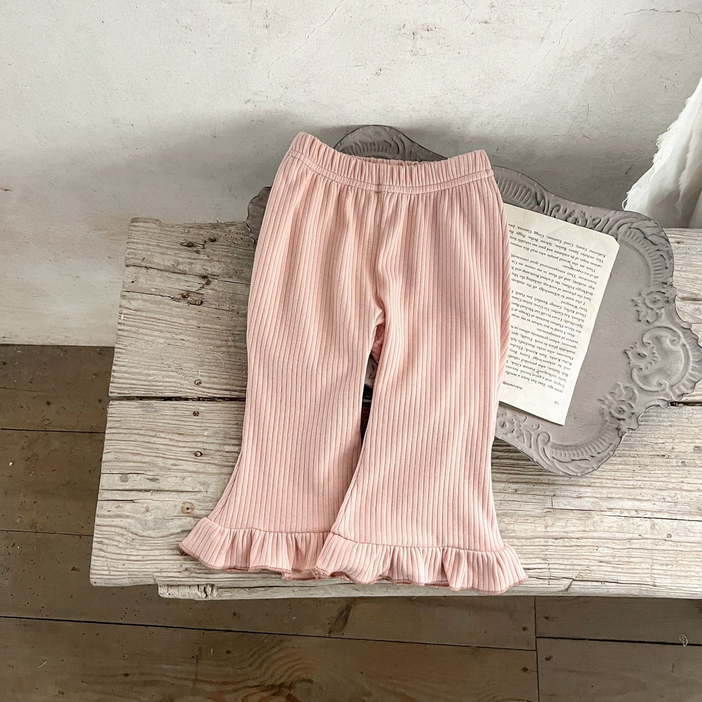 Baby Solid Color Elastic Cotton Comfy Flared Pants