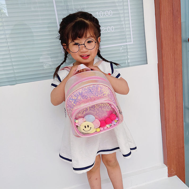 Children Girl Sequins Patched Design Cute Quality Backpack