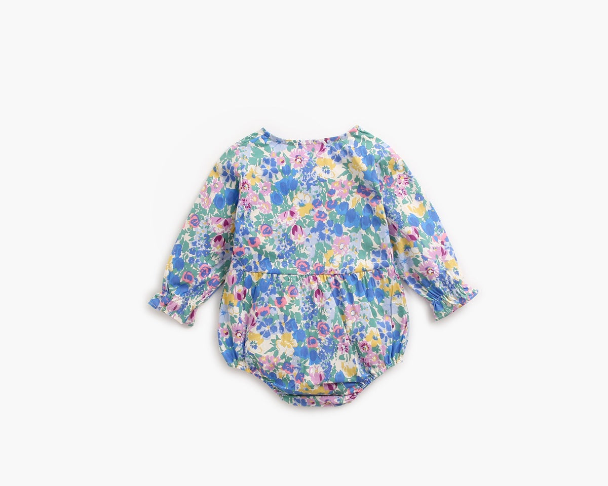 Baby Girl 1pcs Flower Pattern Long Sleeved Fashion Hot Selling Bodysuit Onesies & Headband My Kids-USA