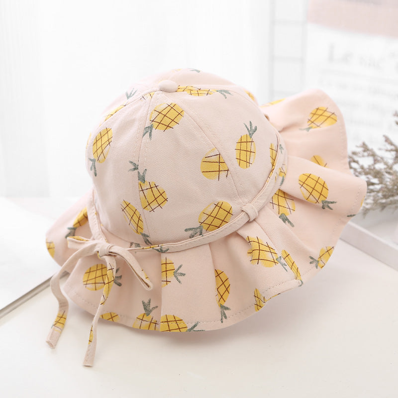 Baby Girl Floral Print Adjustable Design Sunshade Bucket Hats My Kids-USA