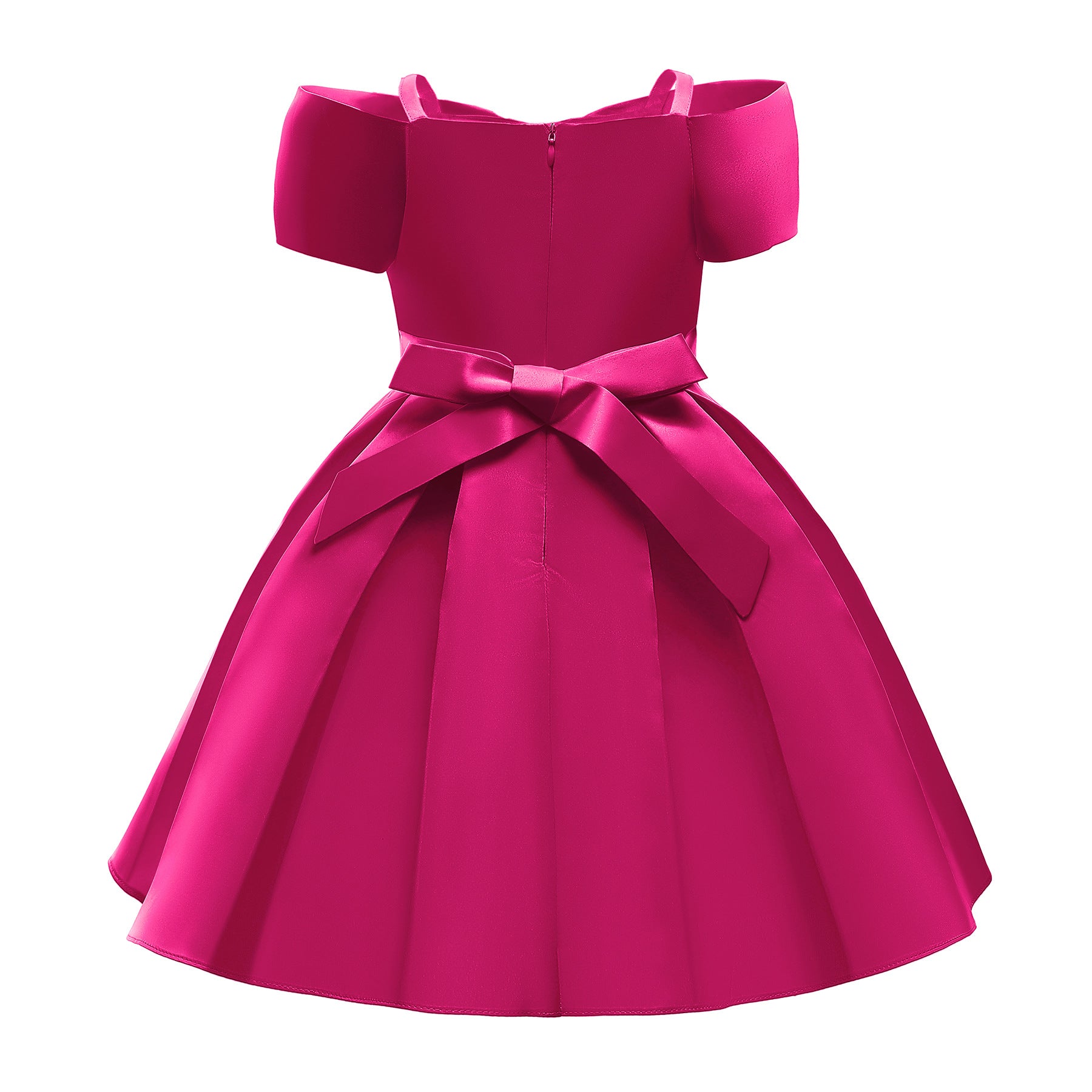 Baby Girl Solid Color Sling Princess Fashion Dress Childrens Formal Dress 100 (2-3Y) / Beige Baby Girl Solid Color Sling Princess Fashion Dress Childrens Formal Dress 100 (2-3Y) / Beige
