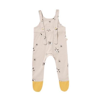 Baby 1pcs Printed Pattern Soft Cotton Covered Overalls In Autumn & Spring My Kids-USA