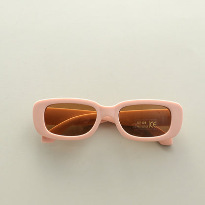 Gafas de sol de moda con marco cuadrado de color caramelo para niños 