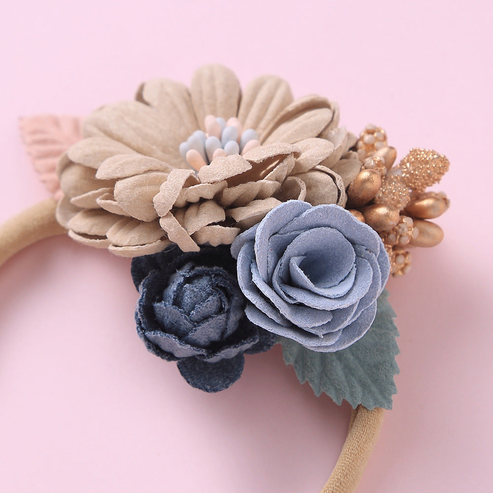 Baby Floral Decoration Design Elastic Hair Rope