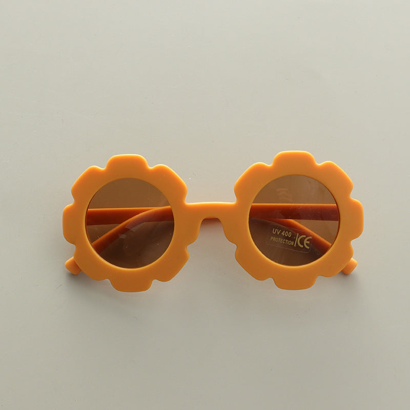 Enfants garçon et fille forme de cadre de fleur mignon lunettes de soleil de mode 