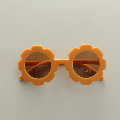 Enfants garçon et fille forme de cadre de fleur mignon lunettes de soleil de mode 