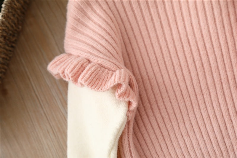 Baby Solid Color Bow Patched Sweater With Pants Sets, MyKids-USA®, Baby & Toddler Outfits, MyKids-USA -  -  -  -  -  -  - 