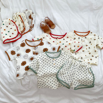 Baby Unisex Print Pattern Soft Cotton Comfy Summer Sets