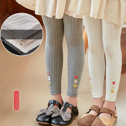 Baby Girl Embroidered Pattern Solid Color Soft Cotton Leggings, MyKids-USA®, Baby & Toddler Bottoms, MyKids-USA -  -  -  -  -  -  - 