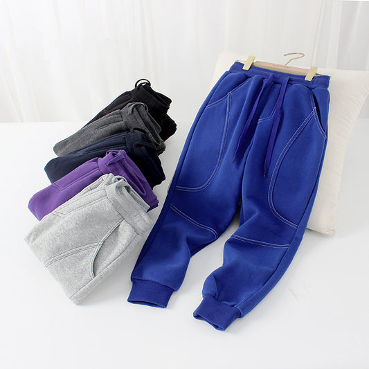 Pantalones gruesos térmicos de moda de calidad de color sólido para bebé niño 