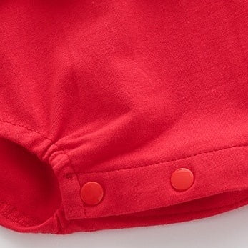 Baby Girl Strawberry Pattern Mesh Ruffle Neck Patchwork Onesies Bodysuit, MyKids-USA®, Baby One-Pieces, MyKids-USA -  -  -  -  -  -  - 