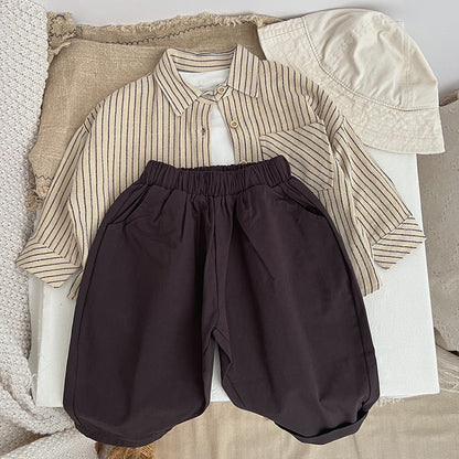Pantalon de printemps lâche de couleur unie pour bébé Simply Style 