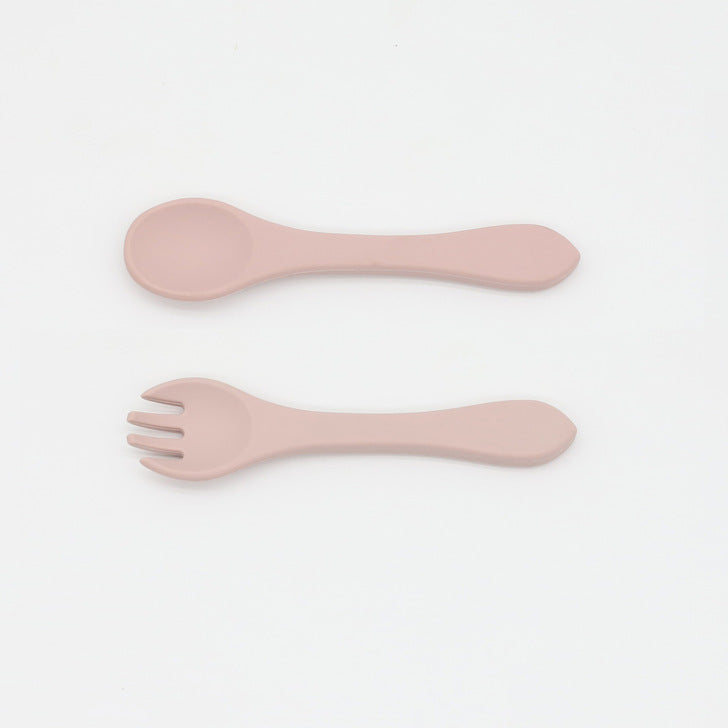 Baby Food Grade Complementary Food Training Silicone Spoon Fork Sets –  MyKids-USA™