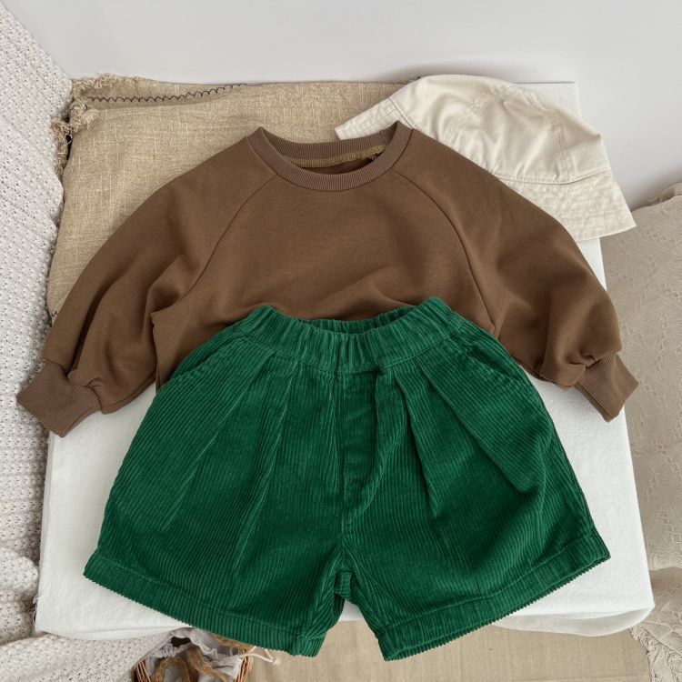 Baby Solid Color Corduroy Fabric Summer Shorts