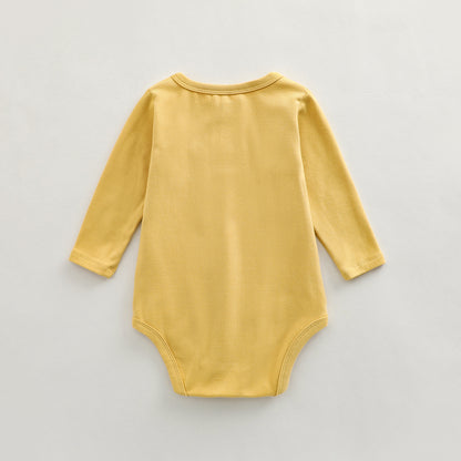 Baby Solid Color Long Sleeve Home Clothes Comfy Triangle Onesies