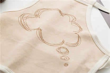 Baby Printed Pattern Belt Design Thin Apron In Summer