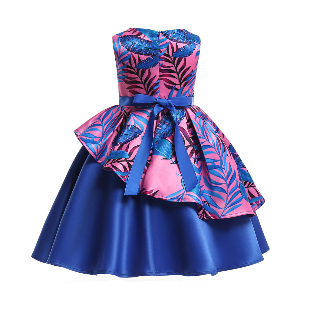 Baby Girl Floral Pattern Bow Tie Princess Tutu Dress Formal Dress MyKids-USA Baby Girl Floral Pattern Bow Tie Princess Tutu Dress Formal Dress MyKids-USA