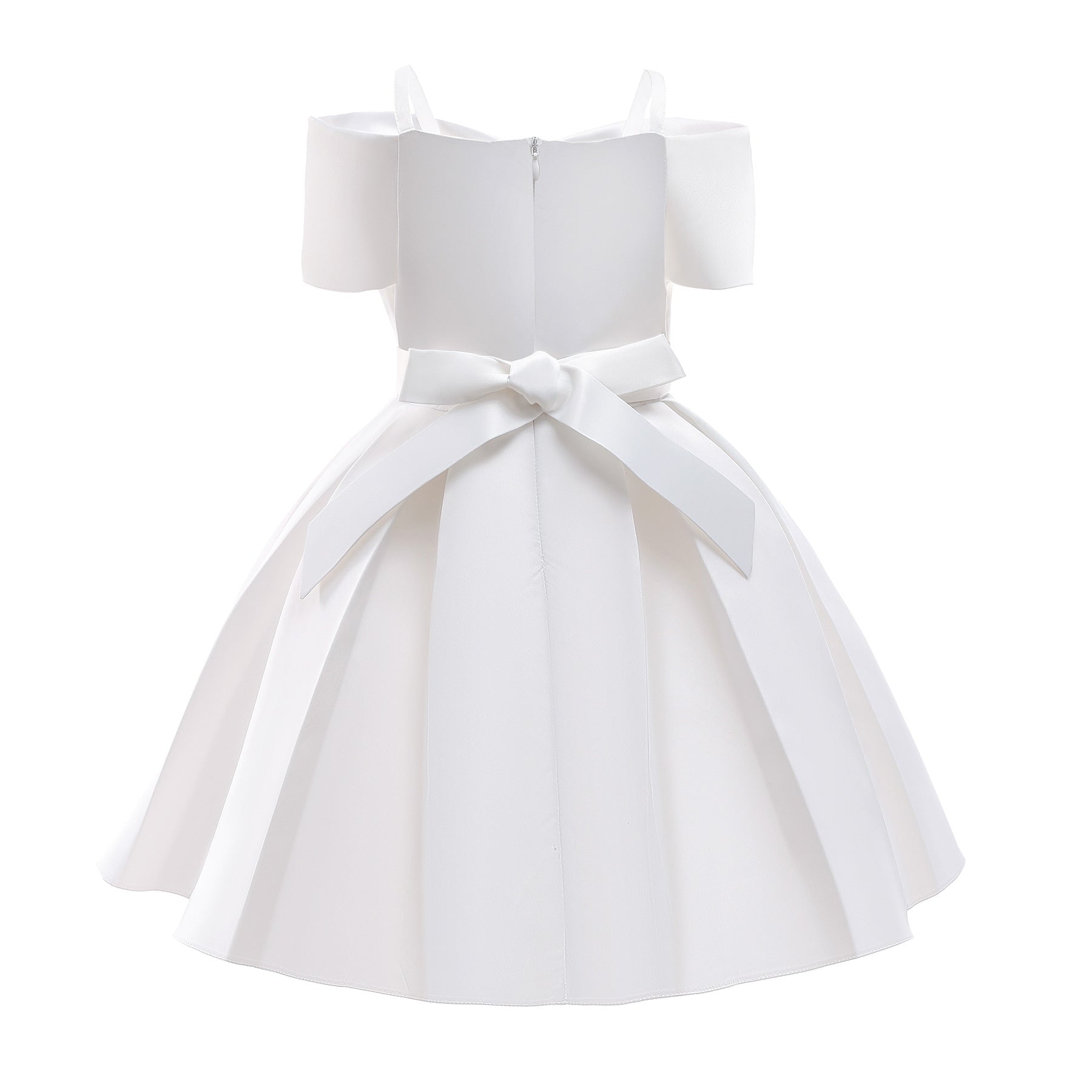 Baby Girl Solid Color Sling Princess Fashion Dress Childrens Formal Dress 100 (2-3Y) / Beige Baby Girl Solid Color Sling Princess Fashion Dress Childrens Formal Dress 100 (2-3Y) / Beige