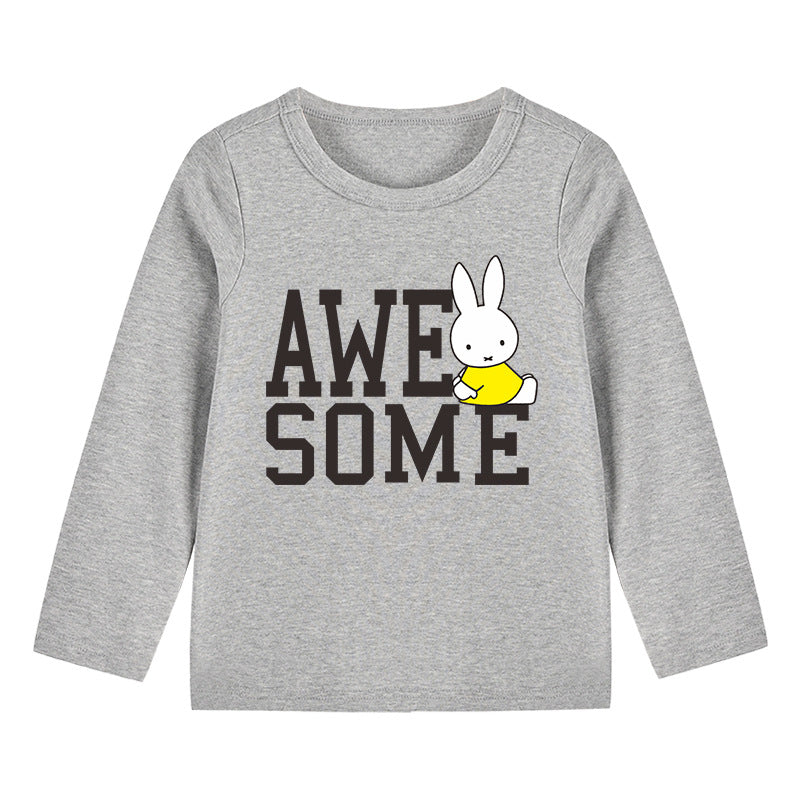 Baby Slogan And Rabbit Pattern Pullover Shirt Top