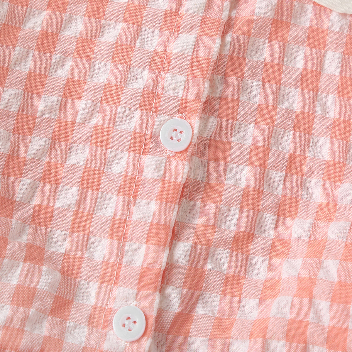 Baby Girl 1pcs Plaid Pattern Contrast Tape Lapel Design Combo Shorts Sets My Kids-USA