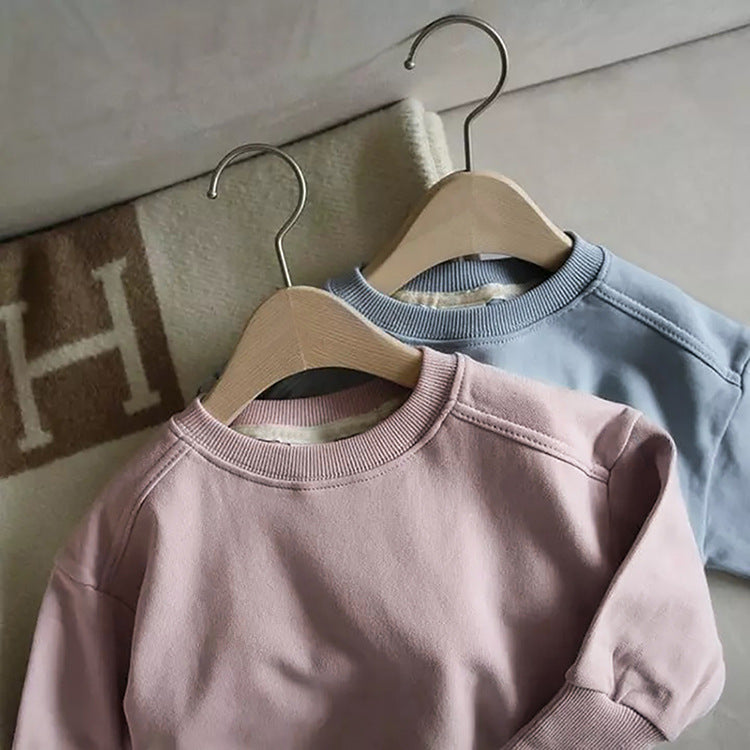 Conjuntos de piezas de pantalones combinados con capucha de color sólido para bebé y niña 